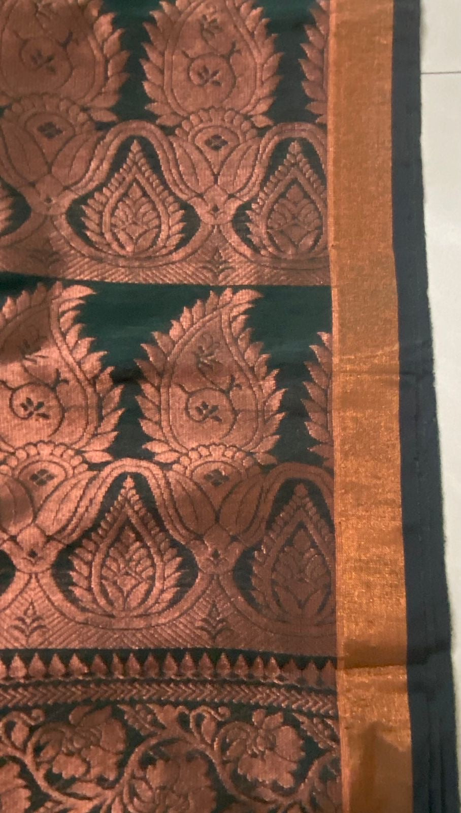 Linen - Bottle Green and Rose Gold