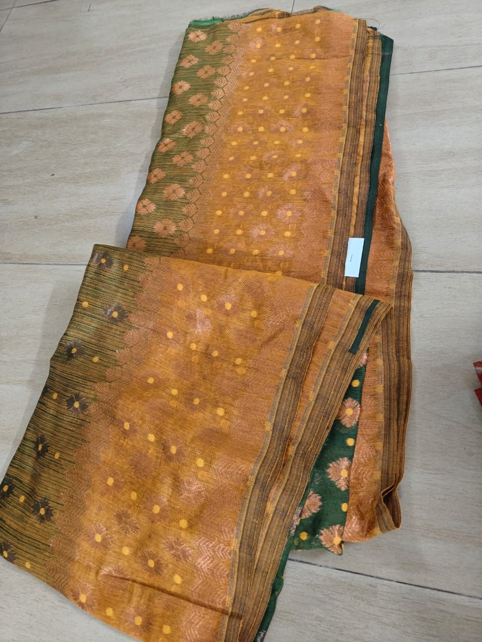 Jamdani Benarasi - Mehendi Green