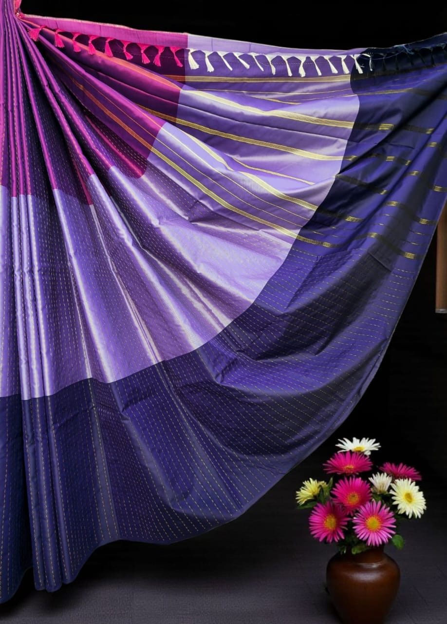 Tri Colored Silk - Violet