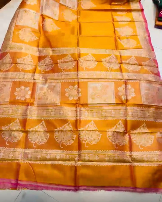 Bishnupuri Silk Handblock - Yellow