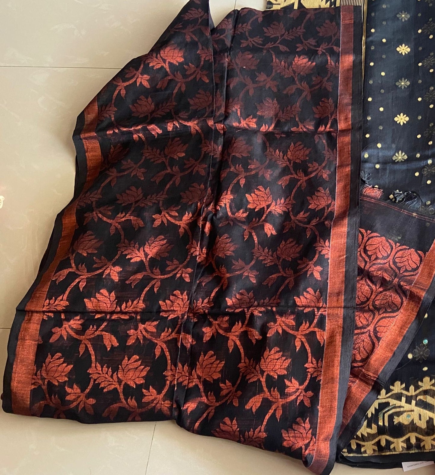Jamdani - Black and Copper