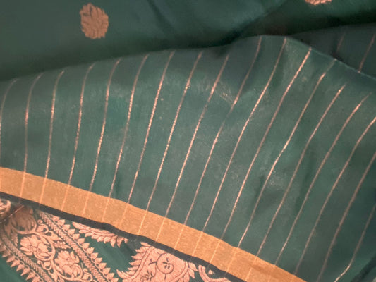 Linen - Bottle Green and Rose Gold