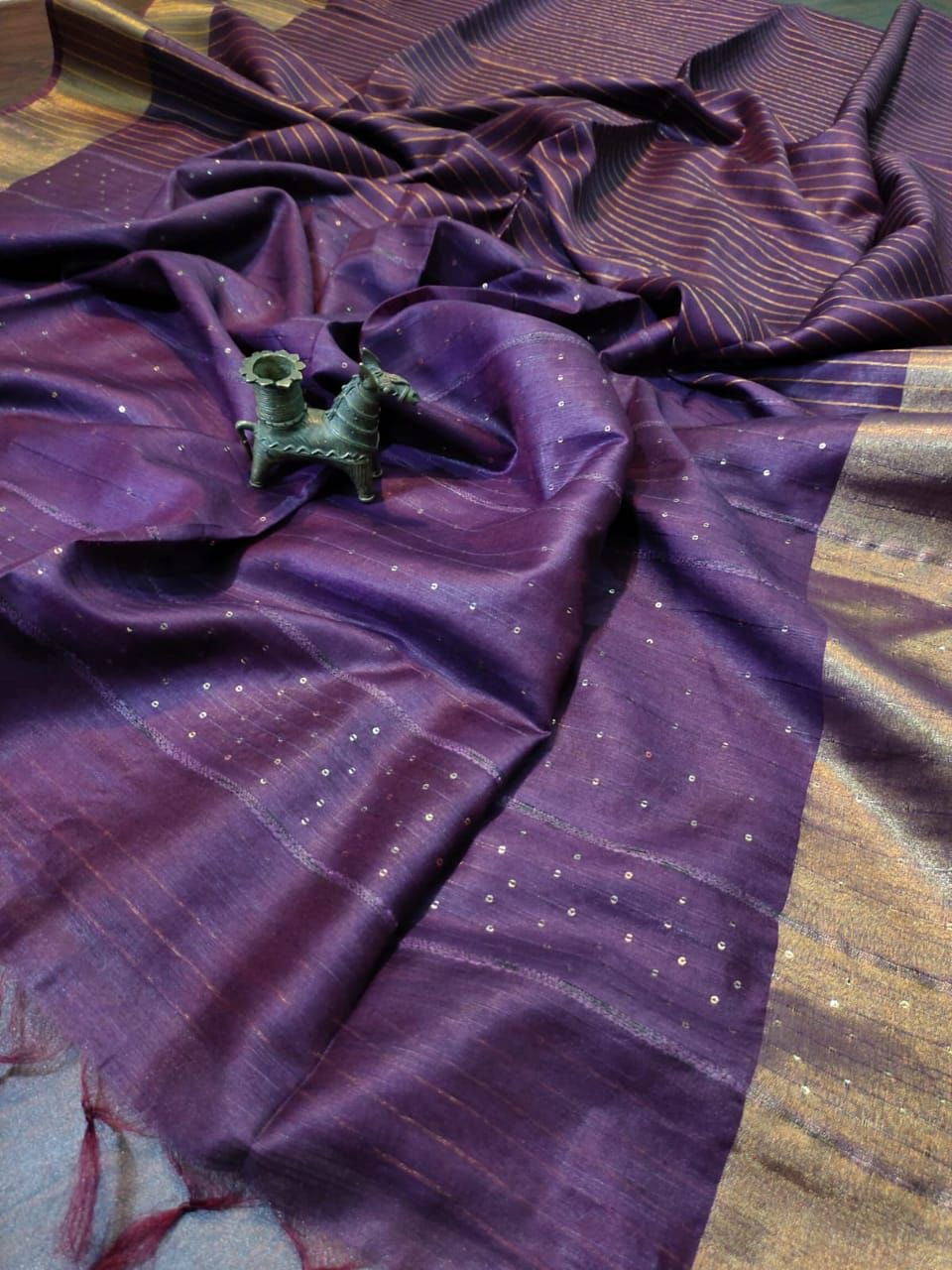 Silk Cotton - Sequin Work - Purple