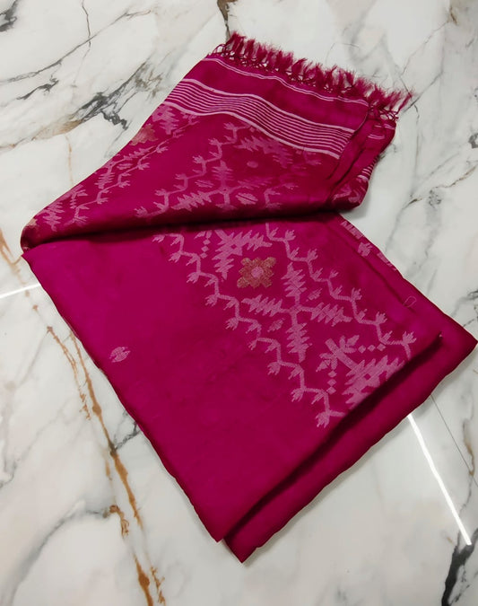 Pure Gachhi Tussar - Fuschia Pink