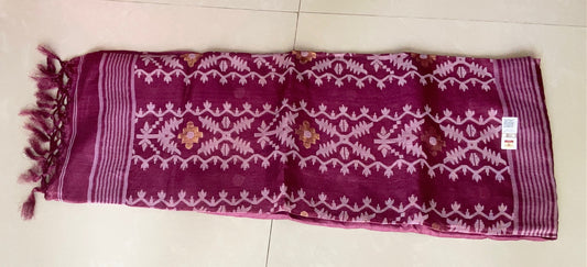 Pure Gachhi Tussar Jamdani - Amethyst