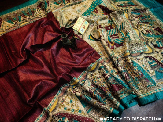 Ghicha Tussar - Maroon