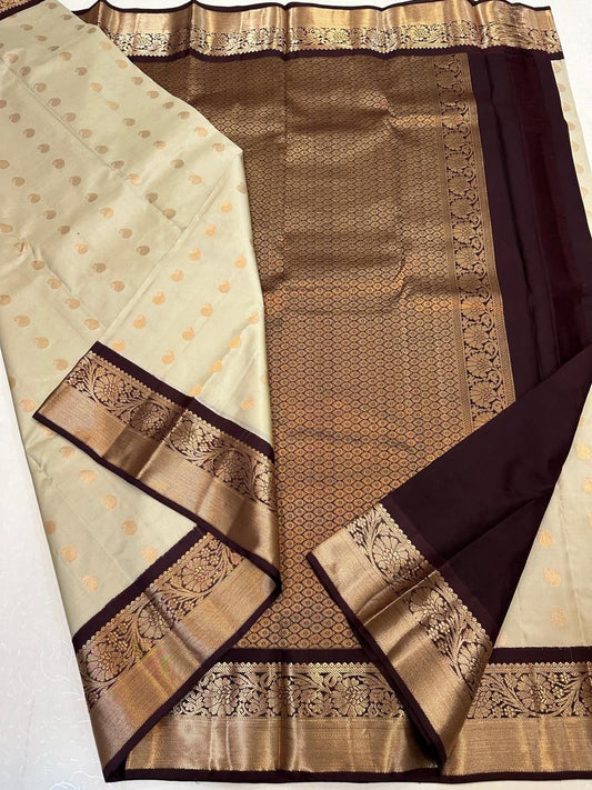 Pure Silk Kanjivaram - Offwhite