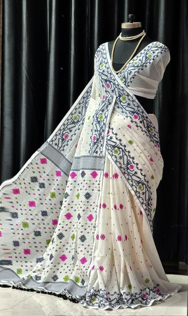Jamdani - White Multicolor