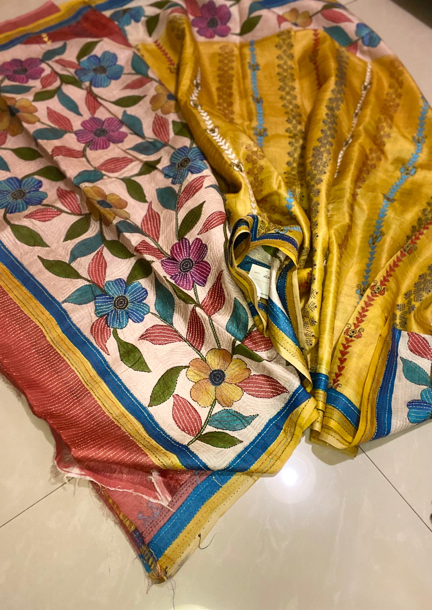 Pure Gachhi Tussar Kantha - Multi