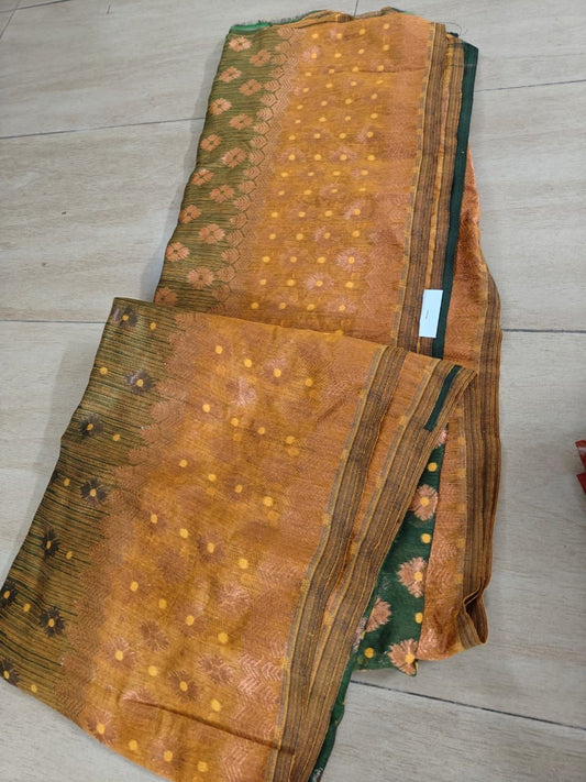 Jamdani Benarasi - Mehendi Green