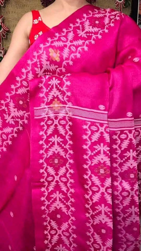 Pure Gachhi Tussar - Fuschia Pink