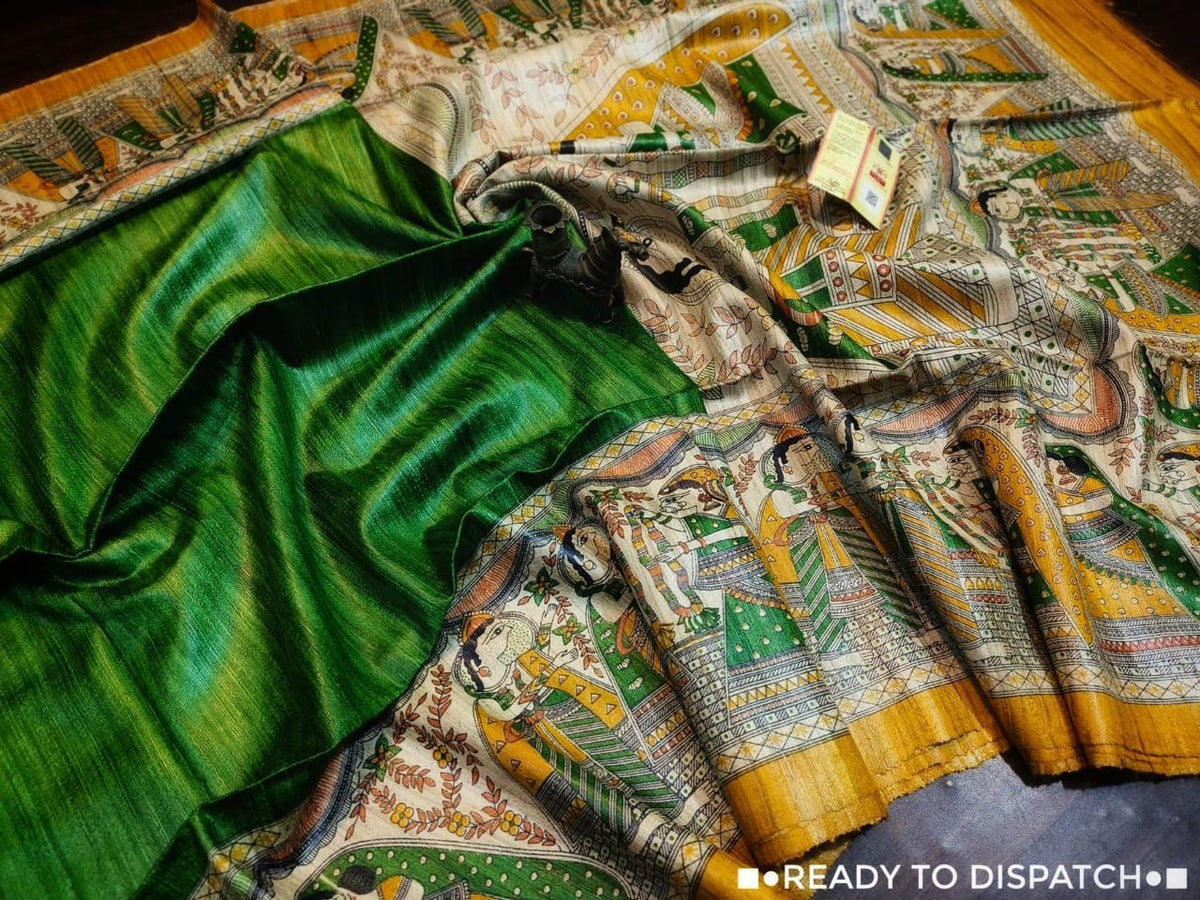 Ghicha Tussar - Green