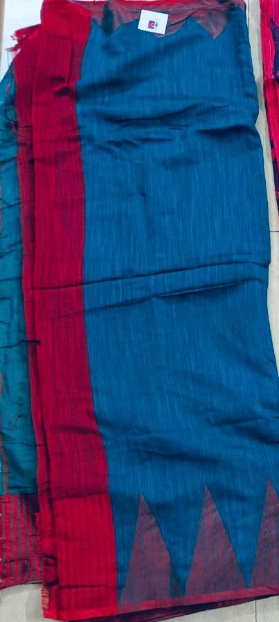 Cotton Designer - Blue and Red Handloom Khadi