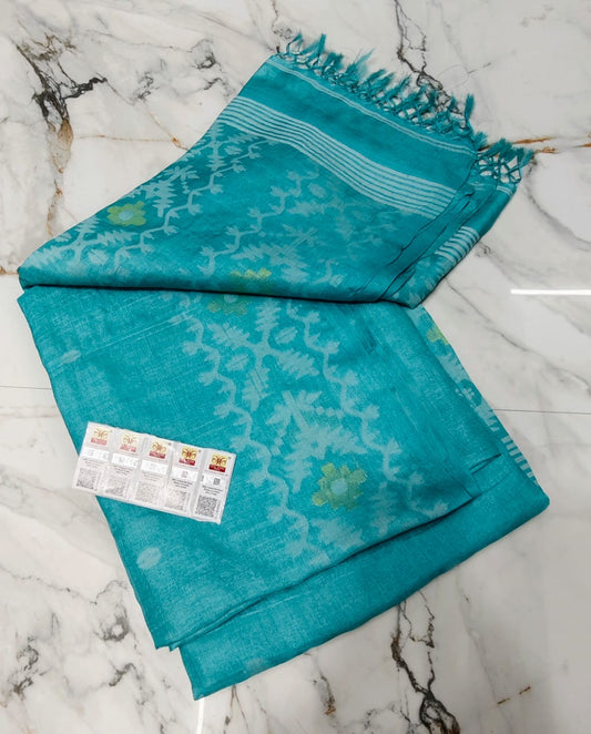 Pure Gachhi Tussar - Turqoise