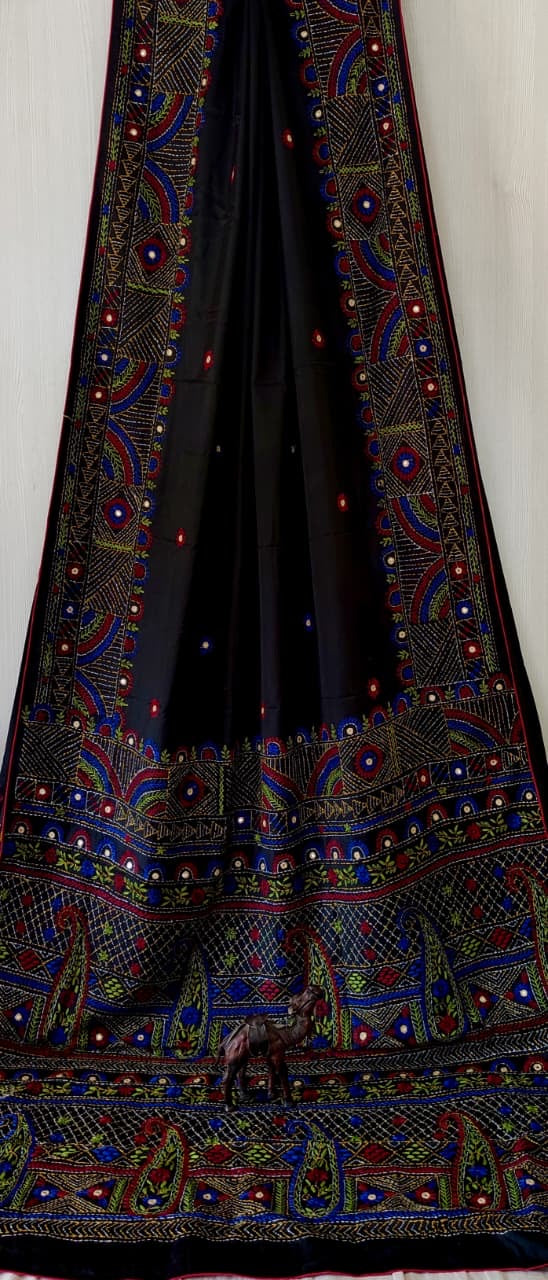 Dupion Silk Lambani - Black