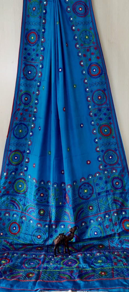 Dupion Silk Lambani - Blue