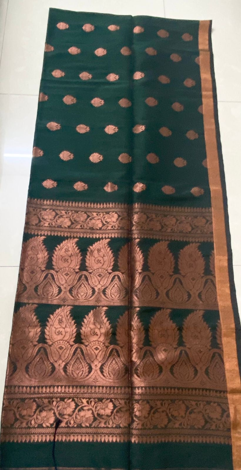 Linen - Bottle Green and Rose Gold