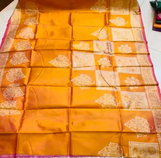 Bishnupuri Silk Handblock - Yellow