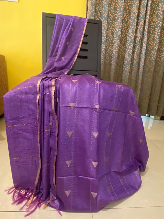 Khadi Ghicha Tussar - Violet