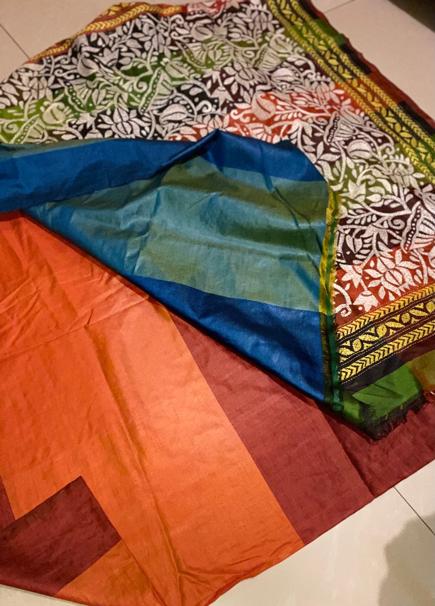 Pure Silk Kantha - Multi