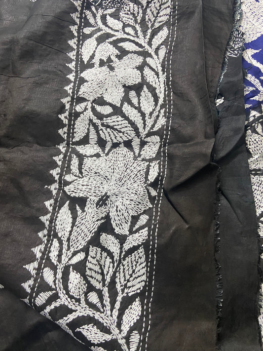 Pure Silk Kantha - Blue