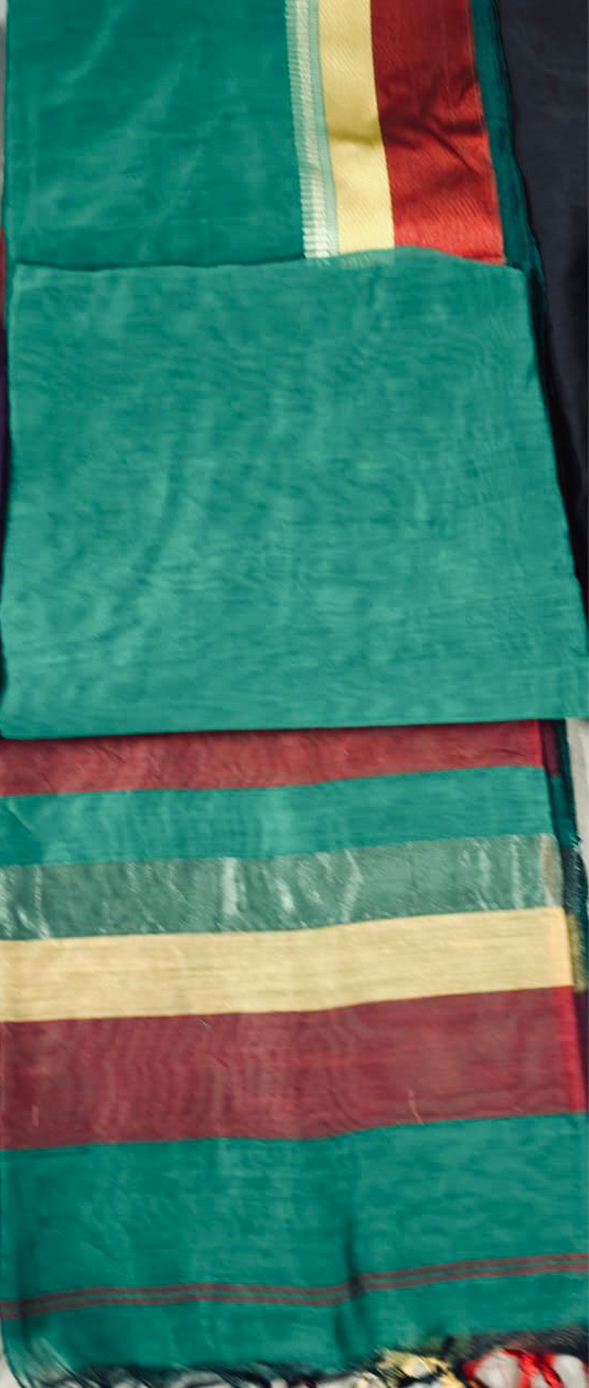 Silk Cotton Maheshwari - Green