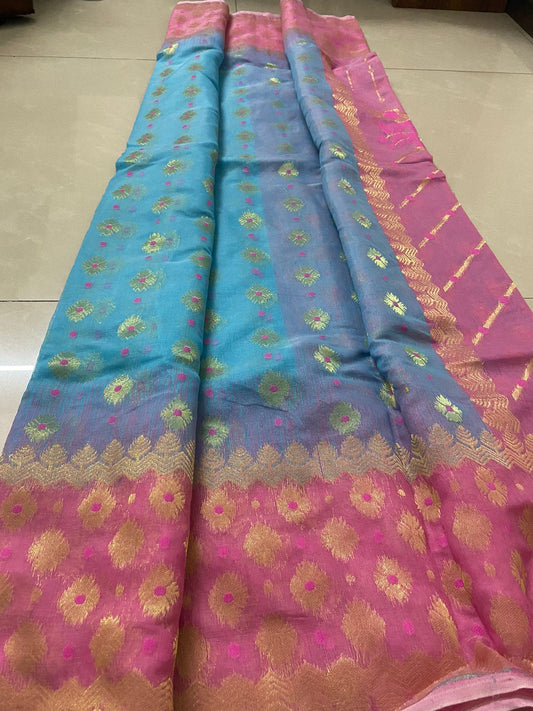 Jamdani Benarasi - Powder Blue