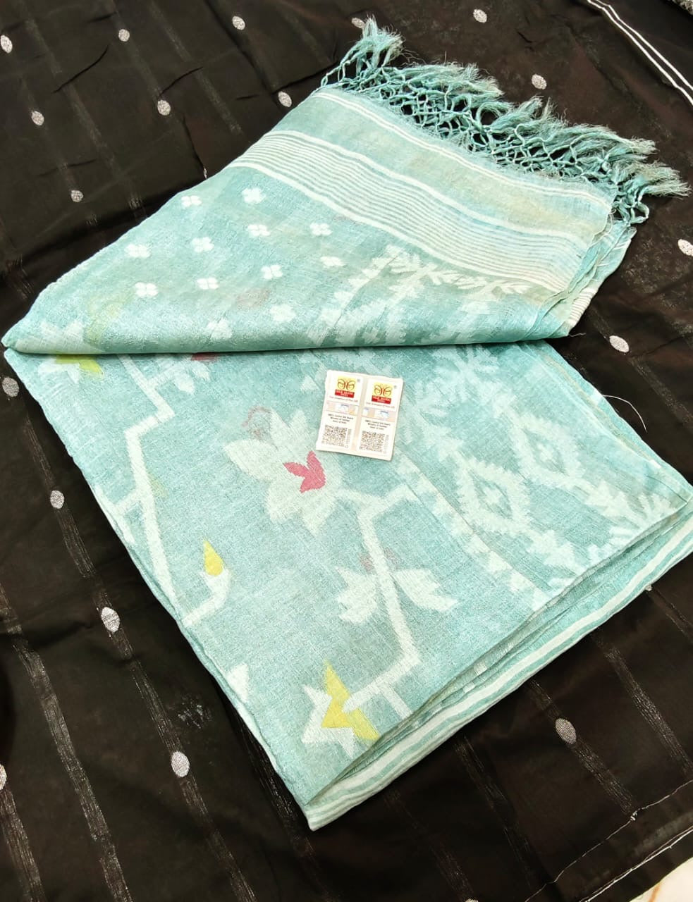 Pure Gachhi Tussar Jamdani - Beige