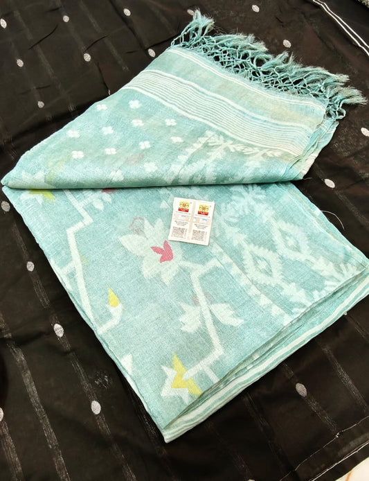 Pure Gachhi Tussar Jamdani - Beige