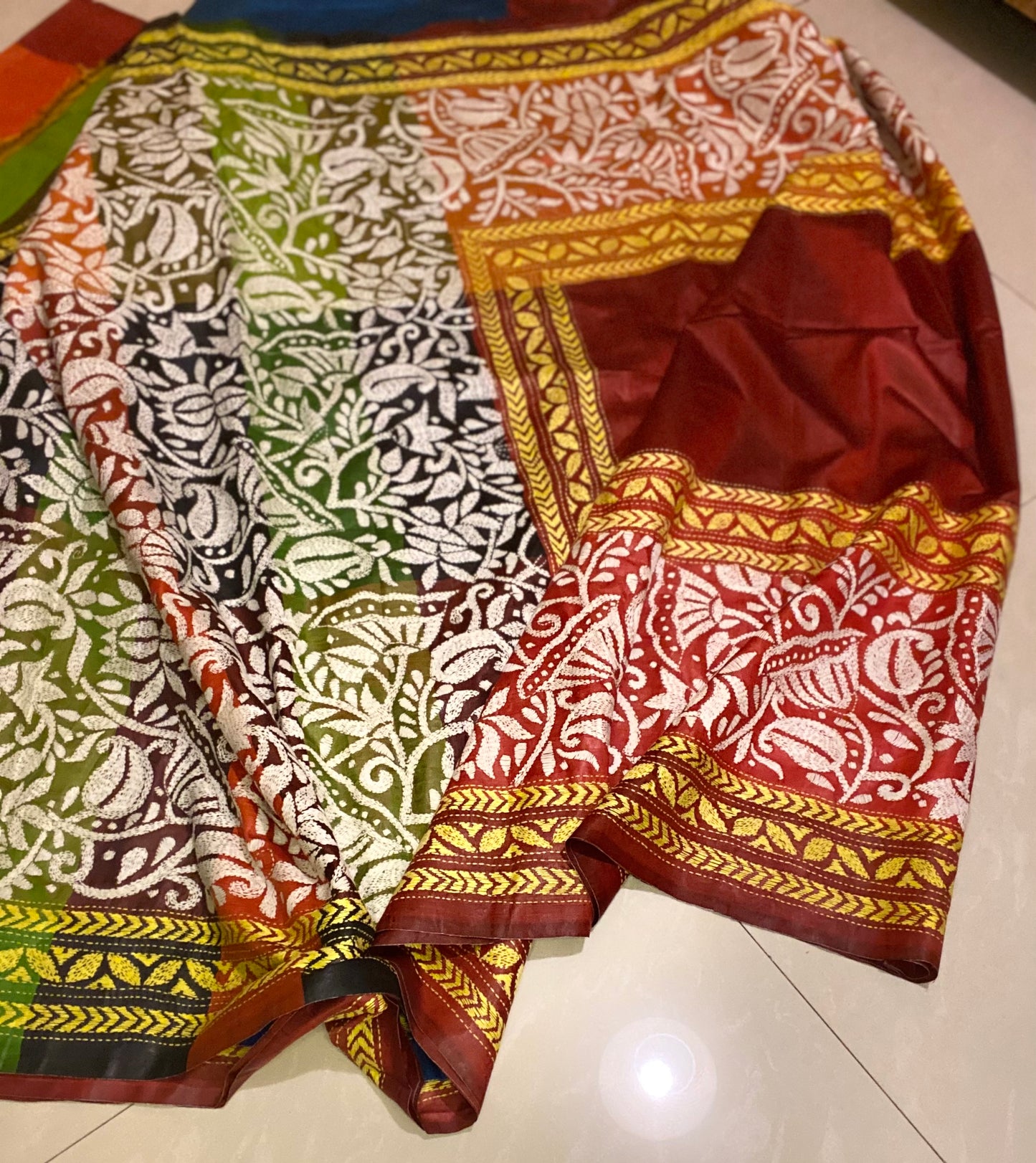 Pure Silk Kantha - Multi