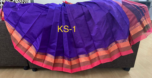 Silk Cotton - Royal Blue Kanchi Silk Cotton