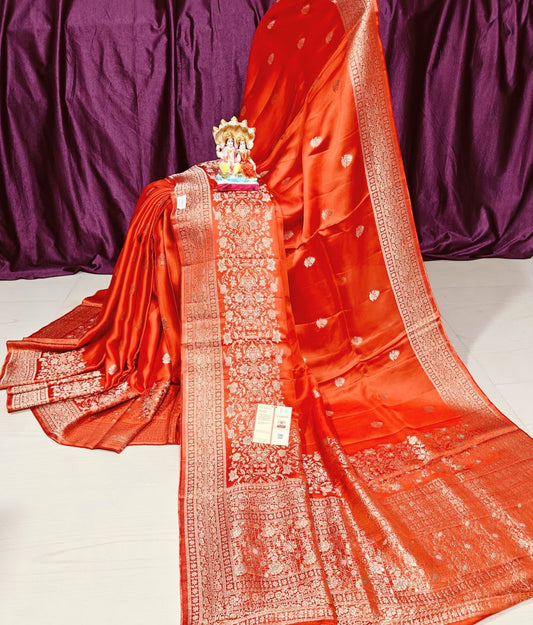 Mashru Silk - Orange