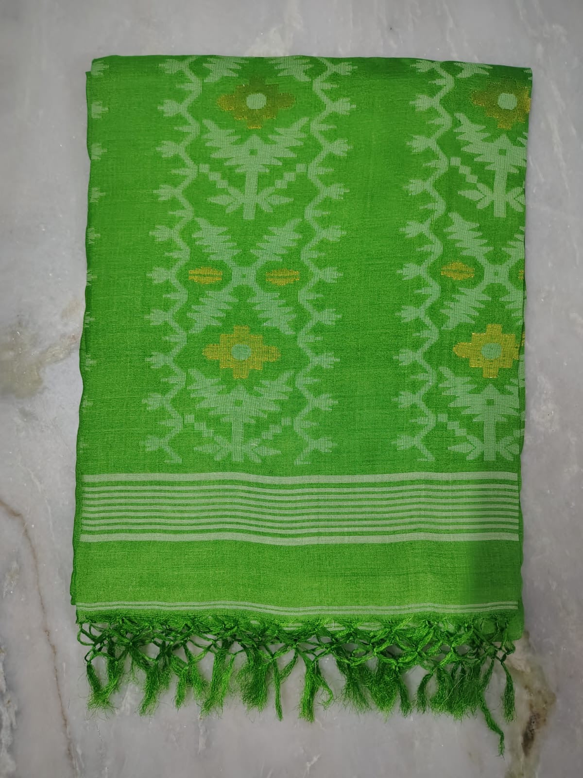 Pure Gachhi Tussar - Lime Green
