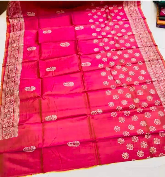 Bishnupuri Silk Handblock - Fuschia