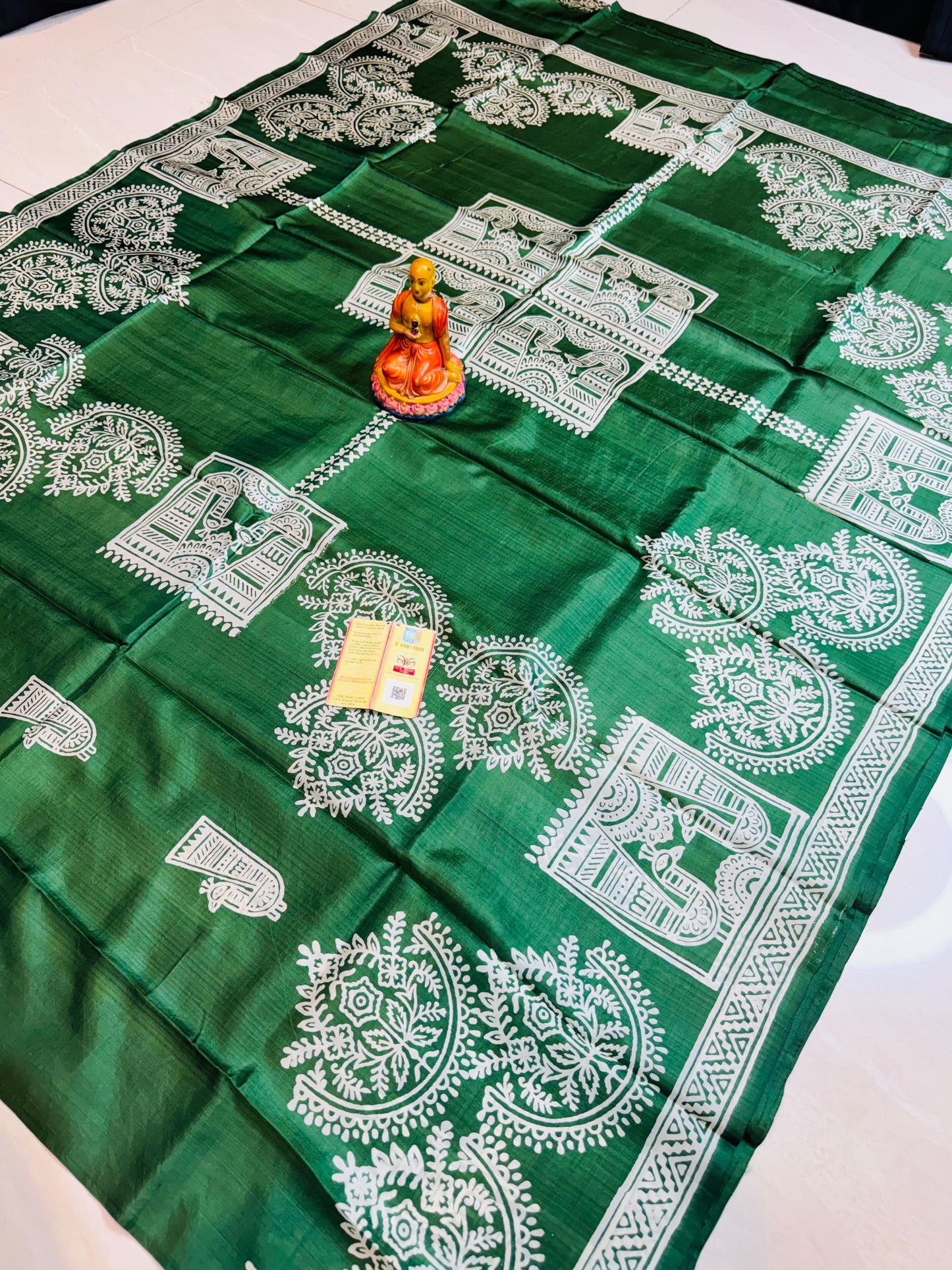 Bishnupuri Silk Handblock - Green