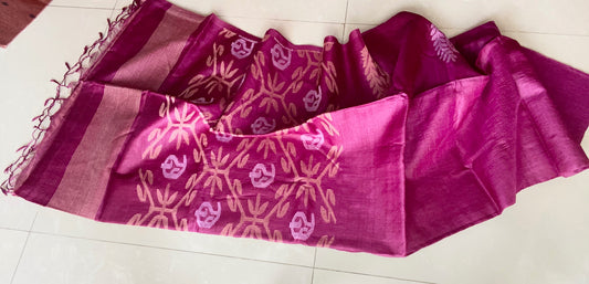 Pure Gachhi Tussar Jamdani - Purple