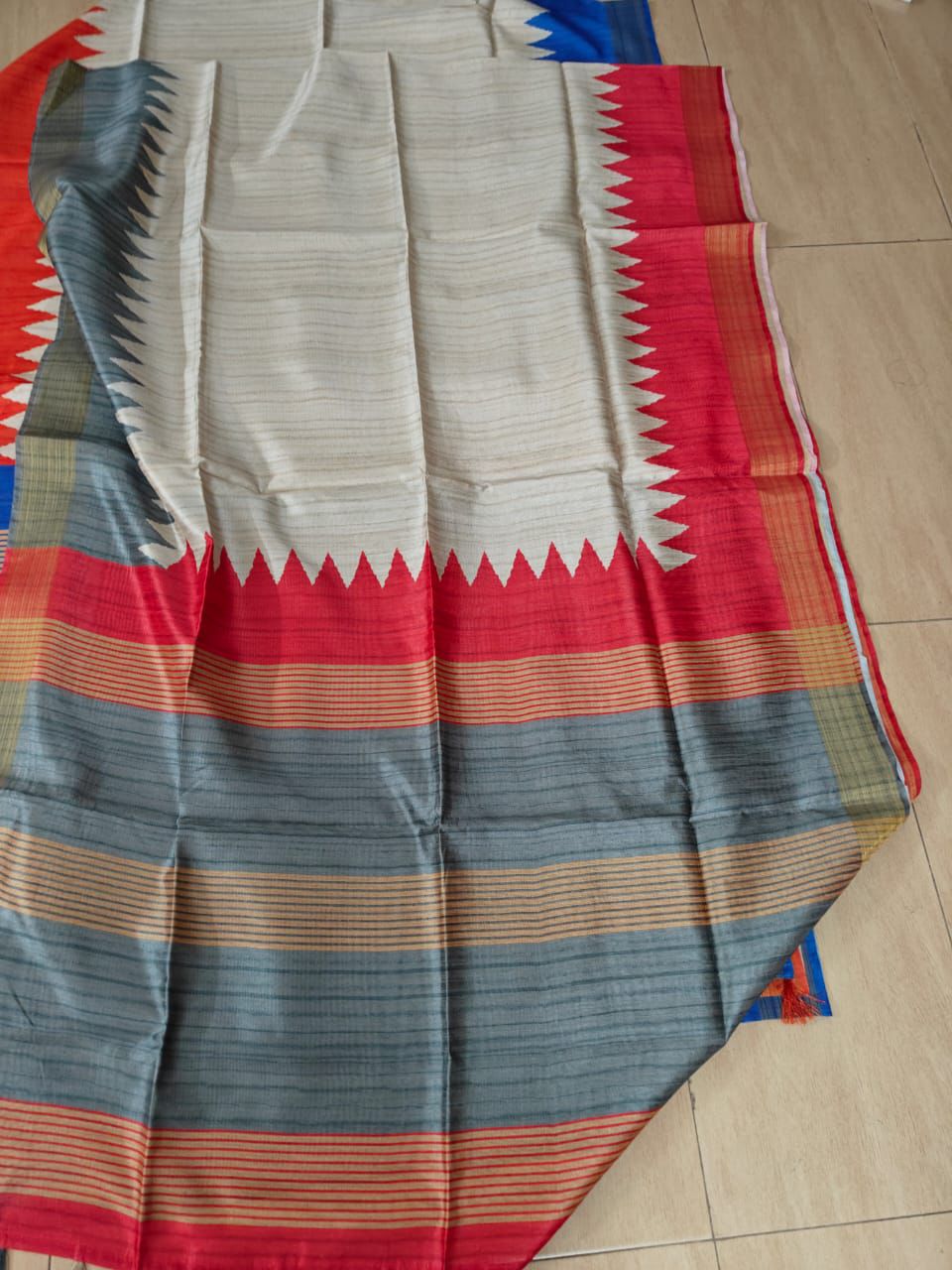 Khadi Ghicha Tussar - Pink and Grey